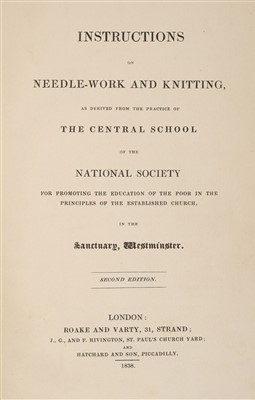 Lot 377 - Needlework Specimens. Instructions on Needle-Work and Knitting, 1838