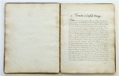 Lot 114 - Manuscript Cookery Book. An early receipt book, circa 1700