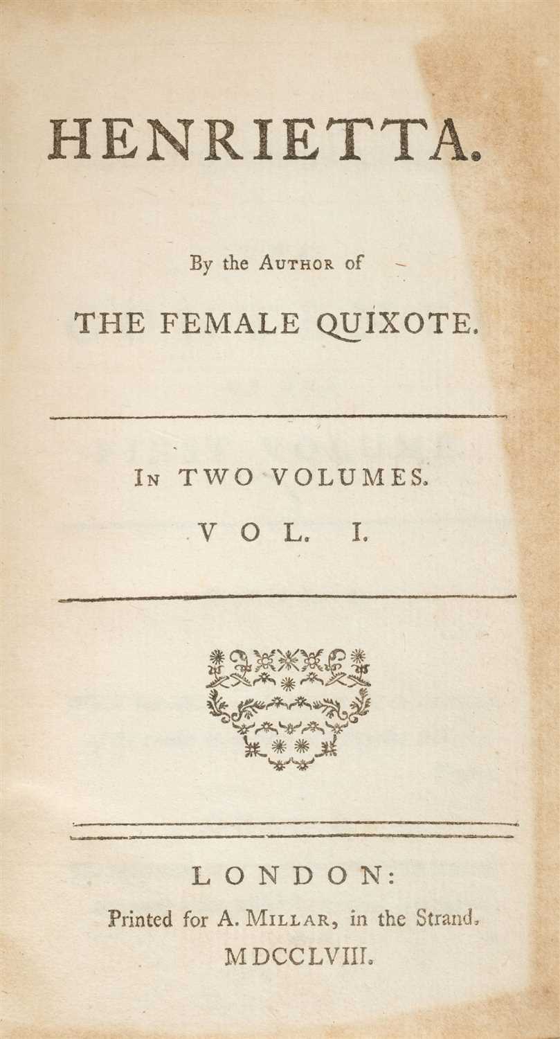 Lot 221 - Lennox (Charlotte). Henrietta, 2 volumes, 1st edition, 1758