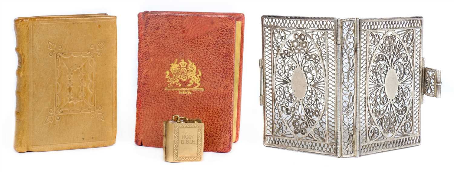 Lot 327 - Silver Filigree Binding. An empty silver miniature binding, early 19th century
