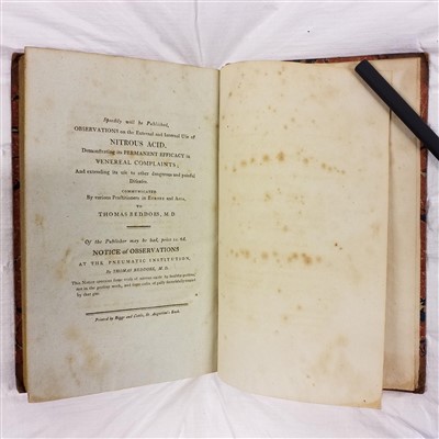 Lot 331 - Davy (Humphry). Researches Chemical and Philosophical, 1800