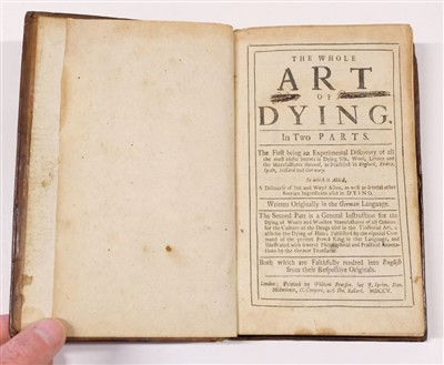 Lot 125 - Dyeing. The Whole Art of Dying, 1705