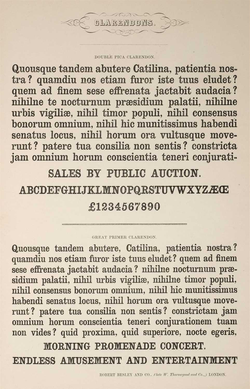 Lot 379 - Type Specimen. Fann Street Letter Foundry, circa 1848