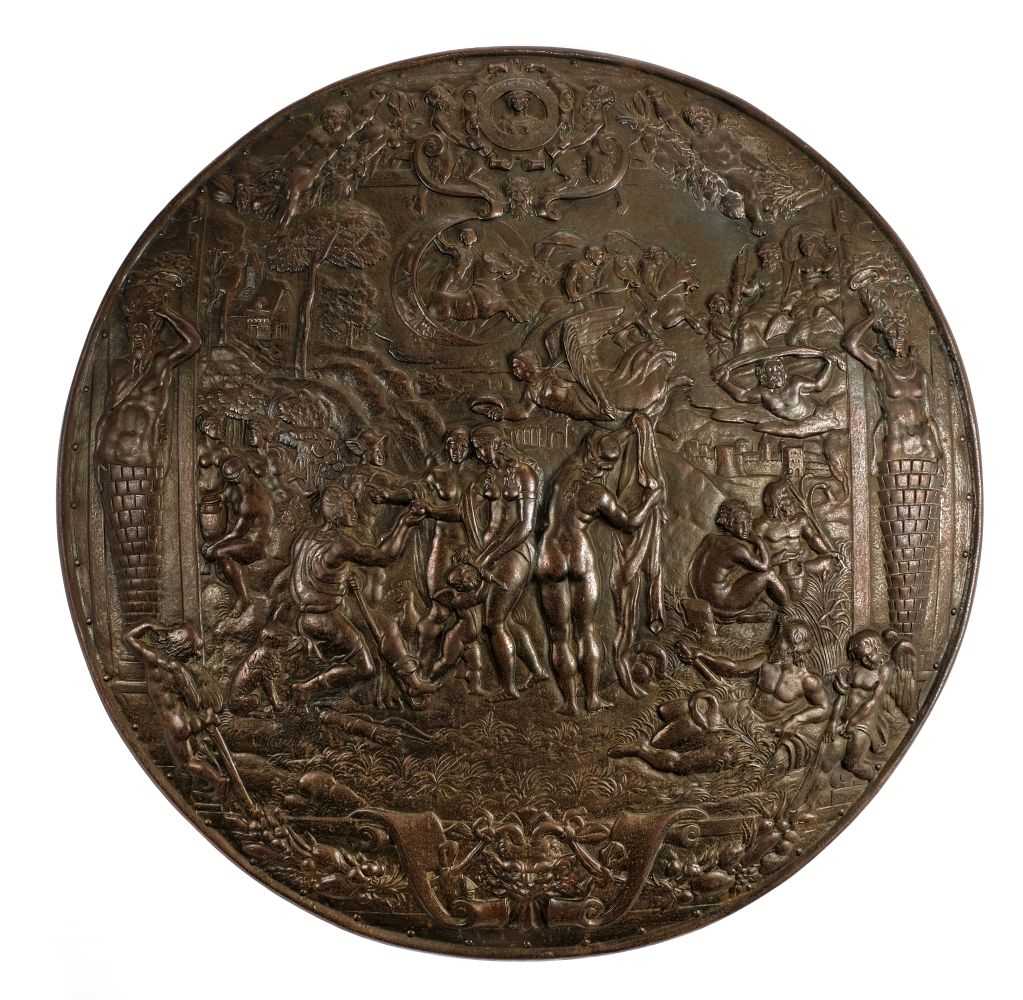 Lot 62 - Plaque. A Renaissance style cast iron plaque by Booth & Brookes
