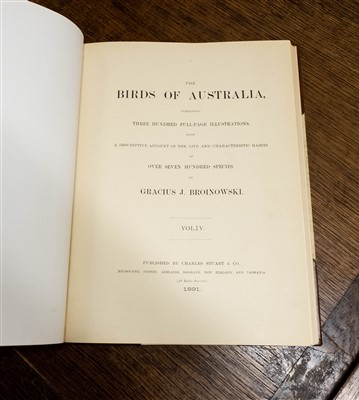 Lot 230 - Broinowski (Gracius J.). The Birds of Australia, 6 volumes, 1st edition, 1890-1