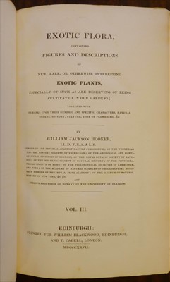 Lot 301 - Hooker (William Jackson). Exotic Flora, 3 volumes, 1st edition, 1823-27