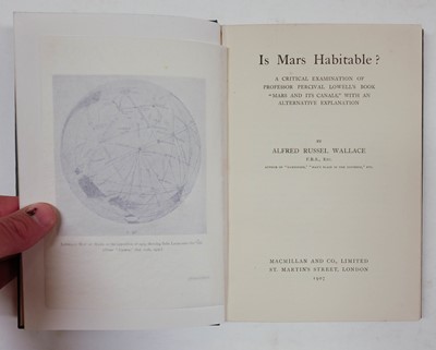 Lot 221 - Wallace (Alfred Russel). Is Mars Habitable?, 1st edition, 1907, in the very rare dust jacket