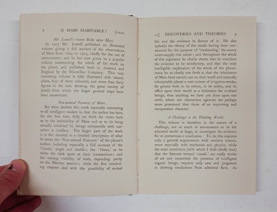 Lot 221 - Wallace (Alfred Russel). Is Mars Habitable?, 1st edition, 1907, in the very rare dust jacket