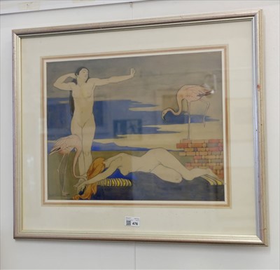 Lot 476 - Emslie (Rosalie, 1891-1977). Female nudes and flamingos