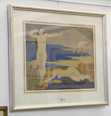 Lot 476 - Emslie (Rosalie, 1891-1977). Female nudes and flamingos