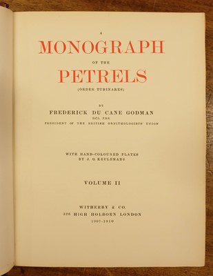 Lot 234 - Godman (Frederick Du Cane). A Monograph of the Petrels, 2 volumes, 1st edition, 1907-10