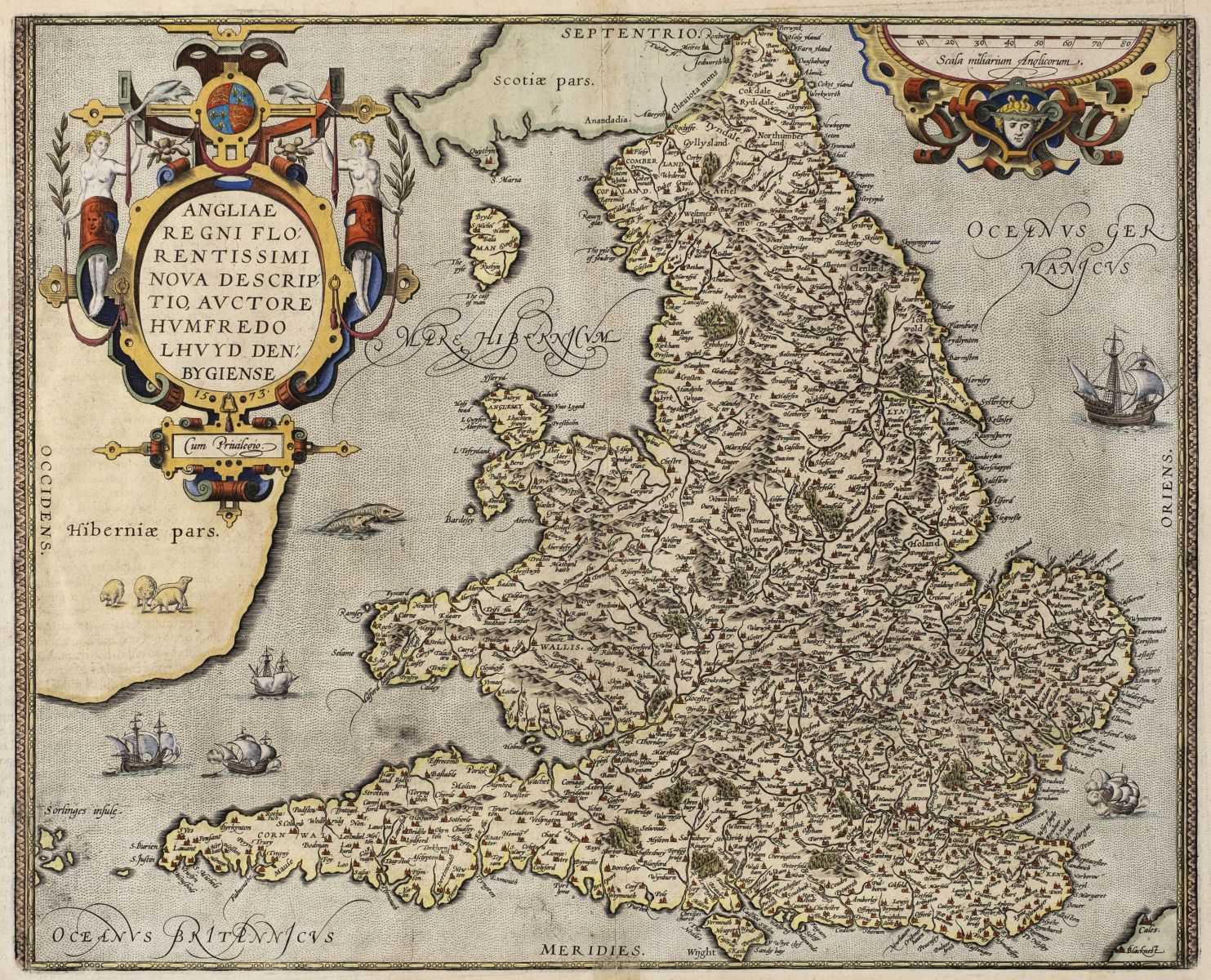Lot 34 - England & Wales. Ortelius (Abraham & Lhuyd Humphrey), Angliae Regni Florentissimi..., circa 1601