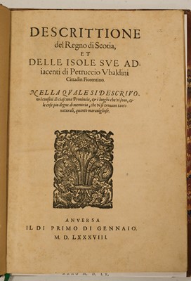 Lot 57 - Boece (Hector). Descrittione del regno di Scotia, 1588