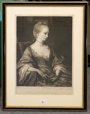 Lot 411 - Spilsbury (Jonathan, circa 1737-1812). Miss Jacobs, after Sir Joshua Reynolds, 1762