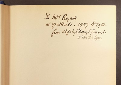 Lot 4 - Cherry-Garrard (Apsley, 1886-1959). The Worst Journey in the World: Antarctic 1910-1913, inscribed
