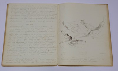 Lot 18 - North Wales. An illustrated manuscript journal, by Isabella Nicholson, 1837