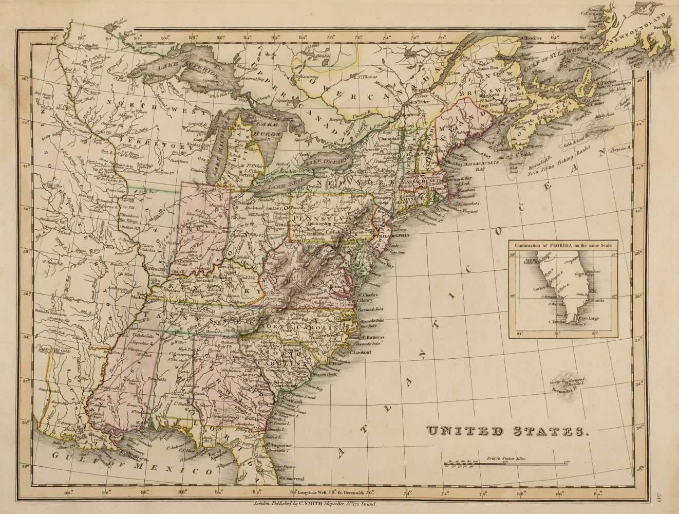 Lot 10 - Smith (Charles). Smith's New General Atlas containing Distinct Maps, 1830