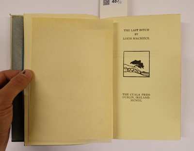 Lot 487 - Cuala Press. The Last Ditch by Louis MacNeice
