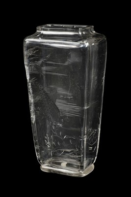 Lot 149 - Baccarat. A glass vase with koi carp moulded decoration