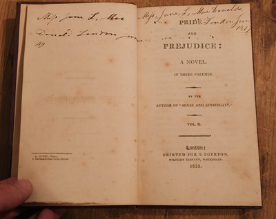 Lot 438 - Austen (Jane). Sense and Sensibility vols. I-II & Pride and Prejudice vol. II, 1st editions, 1811-12