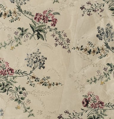 Lot 108 - Spitalfields. A deconstructed gown of mid-late 18th century brocade, circa 1840s