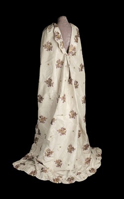 Lot 88 - Court train. A garment of late 18th century silk brocade, circa 1878