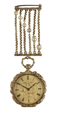 Lot 146 - Pocket Watch. A French yellow metal ladies fob watch c.1900