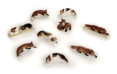 Lot 183 - Royal Worcester. A collection of fox and hounds