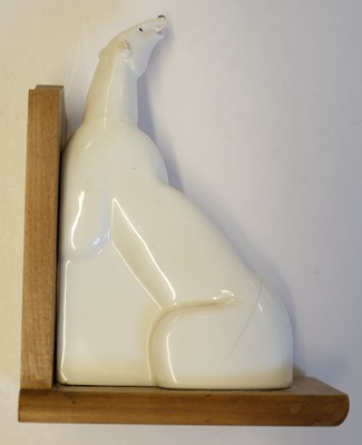 Lot 189 - Royal Worcester. A pair of bookends "Sam" the Polar Bear - Ethelwyn Baker