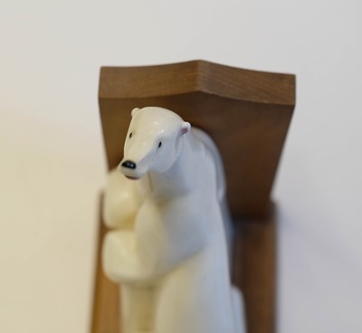Lot 189 - Royal Worcester. A pair of bookends "Sam" the Polar Bear - Ethelwyn Baker