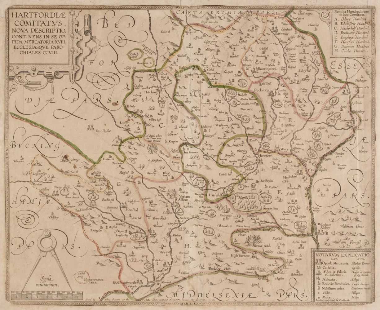 Lot 23 - Hertfordshire. Smith (William), Harfordiae Comitatus nova Descriptio..., 1670