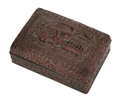 Lot 52 - Chinese Box. A Chinese cinnabar lacquer box c.1900