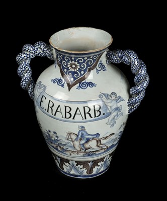 Lot 163 - Drug Jar. A 19th century Italian majolica drug jar