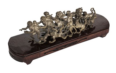 Lot 61 - Okimono. A Japanese bronze monkey okimono, Meiji (1868-1912)