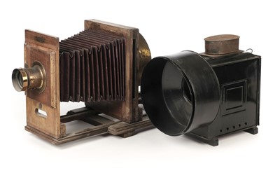 Lot 226 - "The Abbeydale" horizontal enlarger / projector by William Butcher & Sons, c.1905