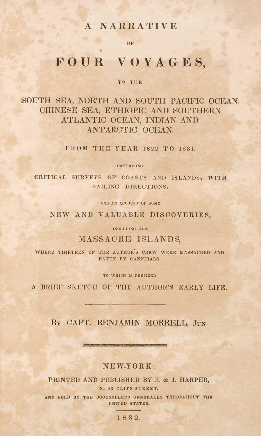 Lot 20 - Morrell (Benjamin). A Narrative of Four Voyages, 1st edition, 1832