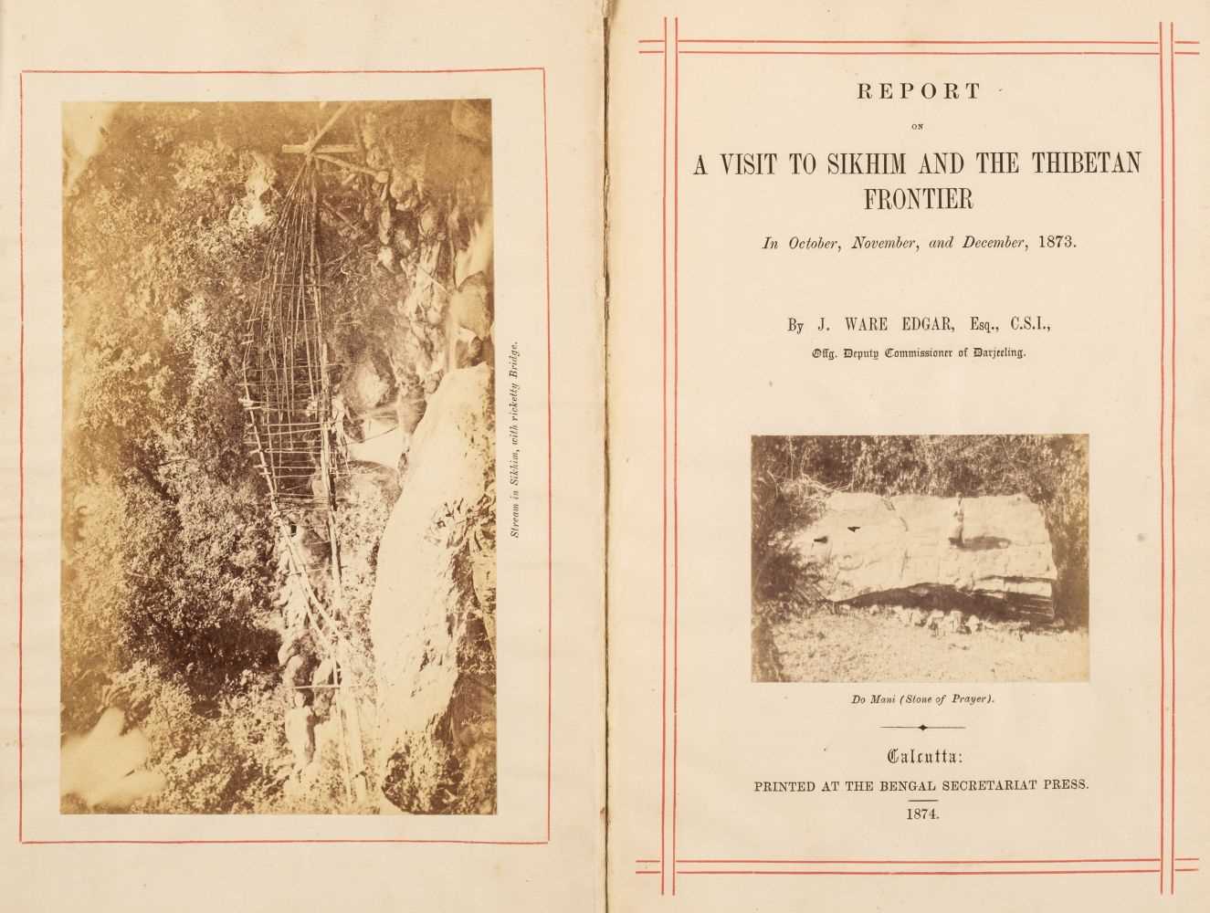 Lot 134 - Edgar (John Ware). Report on a Visit to Sikhim and the Thibetan Frontier, 1873