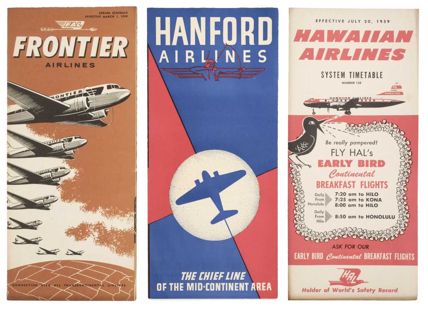 Lot 551 - Civil Aviation. American Timetables 1940-1960