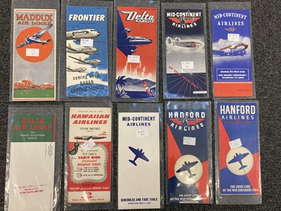 Lot 551 - Civil Aviation. American Timetables 1940-1960