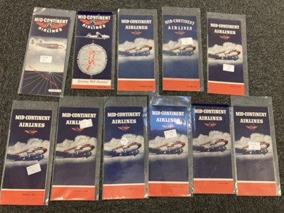 Lot 551 - Civil Aviation. American Timetables 1940-1960