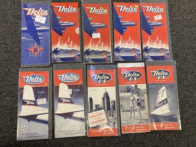 Lot 551 - Civil Aviation. American Timetables 1940-1960