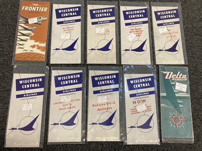 Lot 551 - Civil Aviation. American Timetables 1940-1960