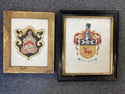 Lot 306 - Heraldry. Eight heraldic paintings of armorial bearings, 19th & 20th century