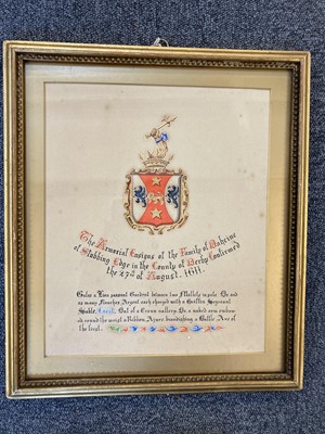 Lot 306 - Heraldry. Eight heraldic paintings of armorial bearings, 19th & 20th century