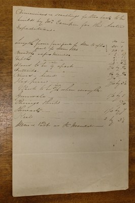 Lot 43 - Franklin Polar Expedition. Original manuscript instructions for the building of 4 boats