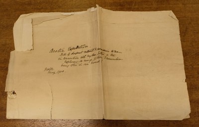 Lot 43 - Franklin Polar Expedition. Original manuscript instructions for the building of 4 boats