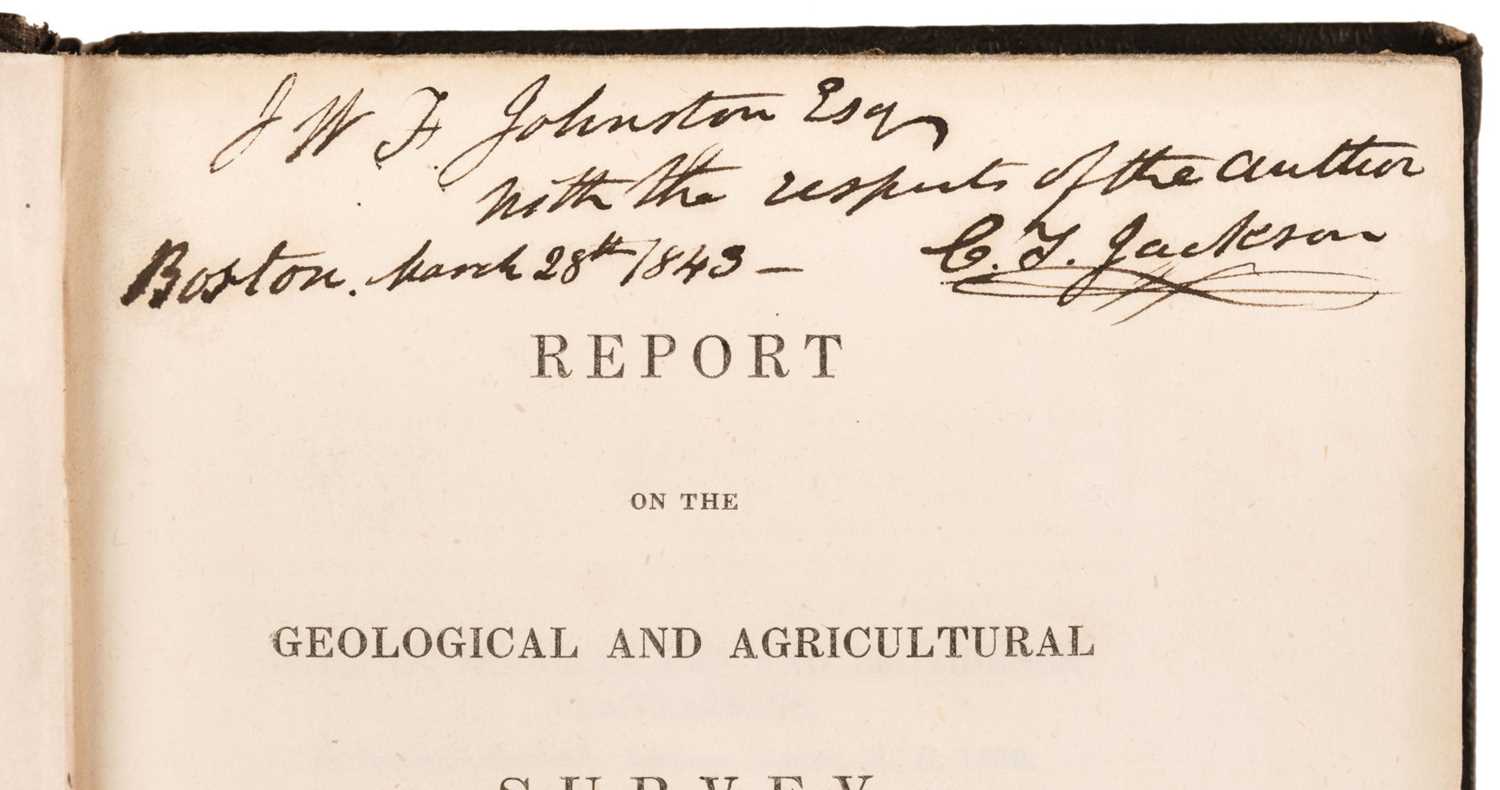 Lot 30 - Jackson (Charles Thomas). State of Rhode-Island, Providence, 1840 Presentation Copy and others