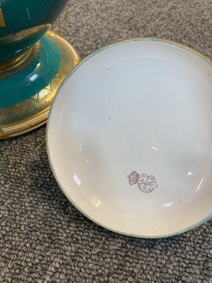Lot 126 - Royal Worcester turquoise-ground baluster vase, 1863