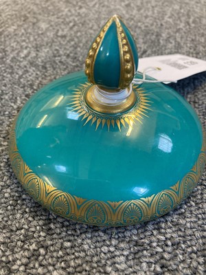 Lot 126 - Royal Worcester turquoise-ground baluster vase, 1863