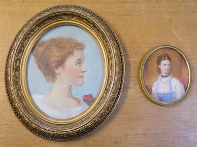 Lot 329 - English School. Portrait of Mary Anne Johnson Headlam nee Sowerby, circa 1880
